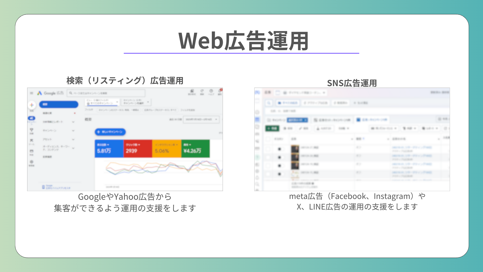 ④ Web広告運用